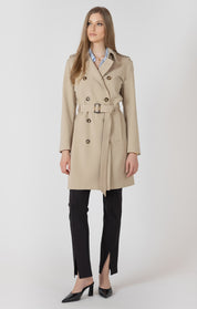 Manteau Style Trench Coat Mi-Long