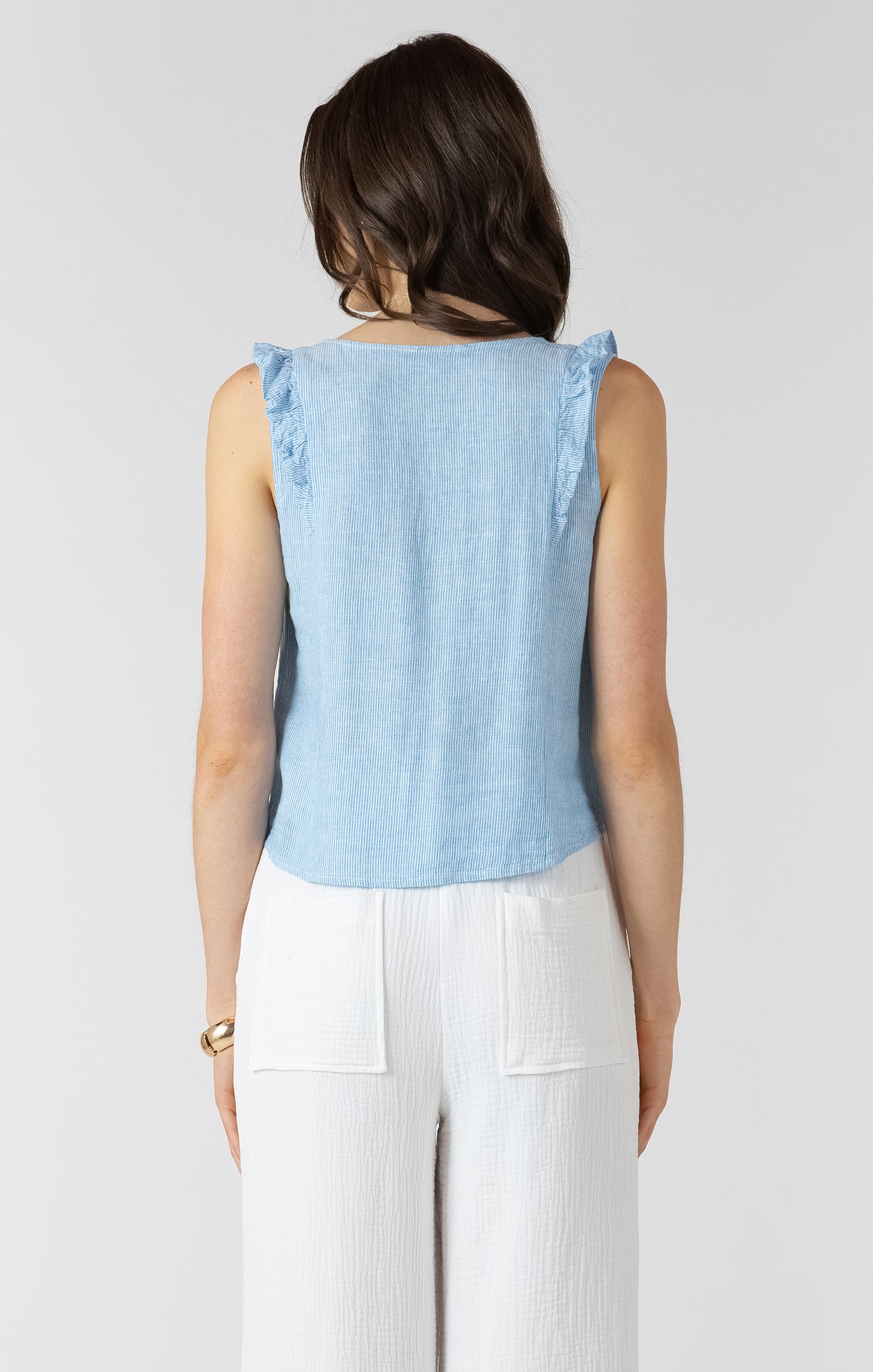 Camisole avec Boutons Bretelles à Volants