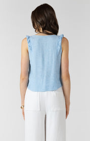 Camisole avec Boutons Bretelles à Volants
