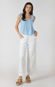 Camisole avec Boutons Bretelles à Volants