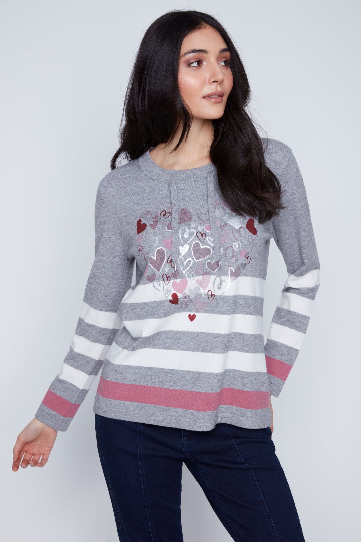 Chandail Tricot Léger avec Coeurs