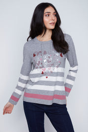 Chandail Tricot Léger avec Coeurs