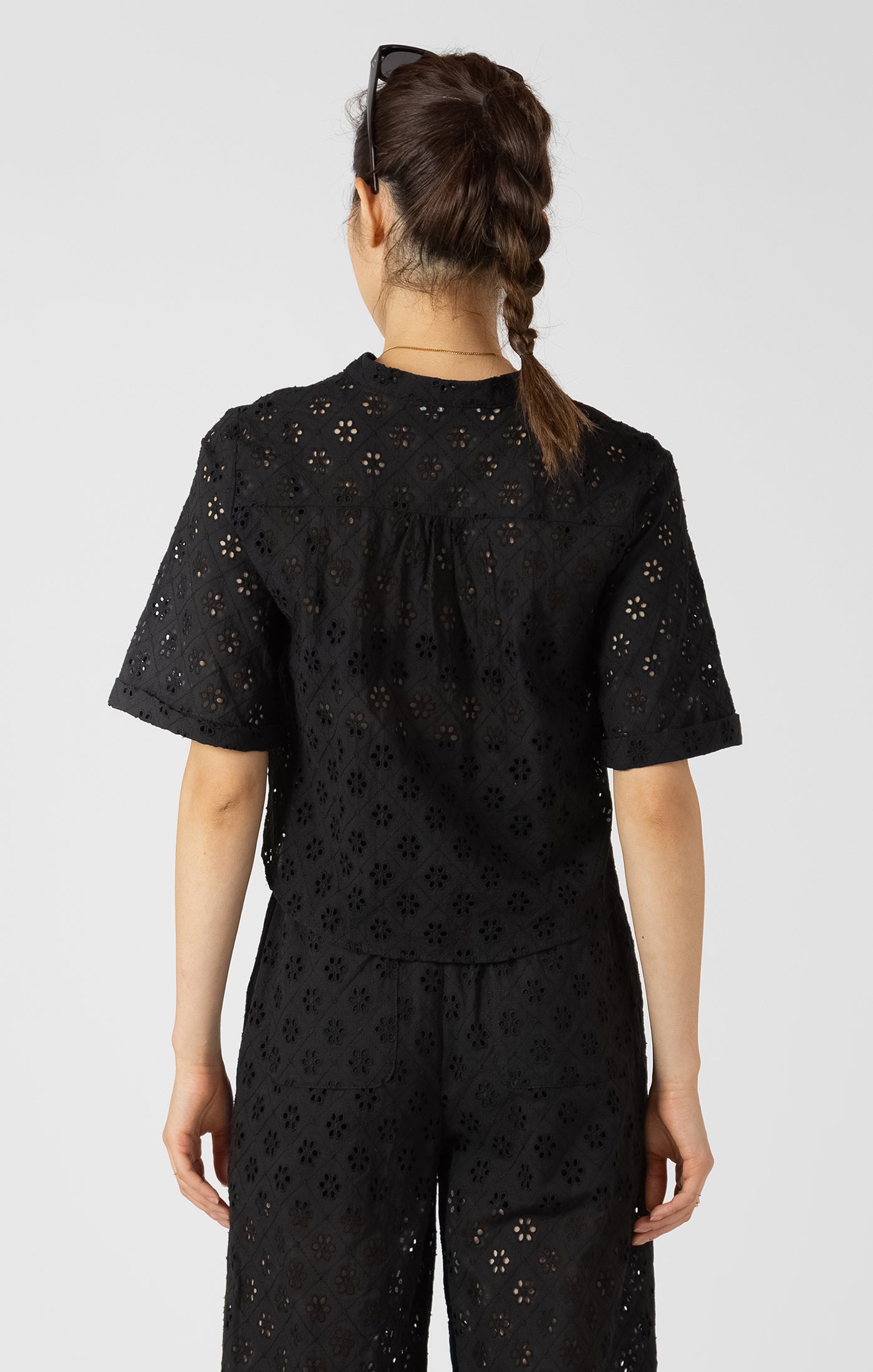 Chemisier Manche Courte en Broderie Anglaise