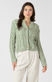 Cardigan en tricot Cable Boutons Brillants