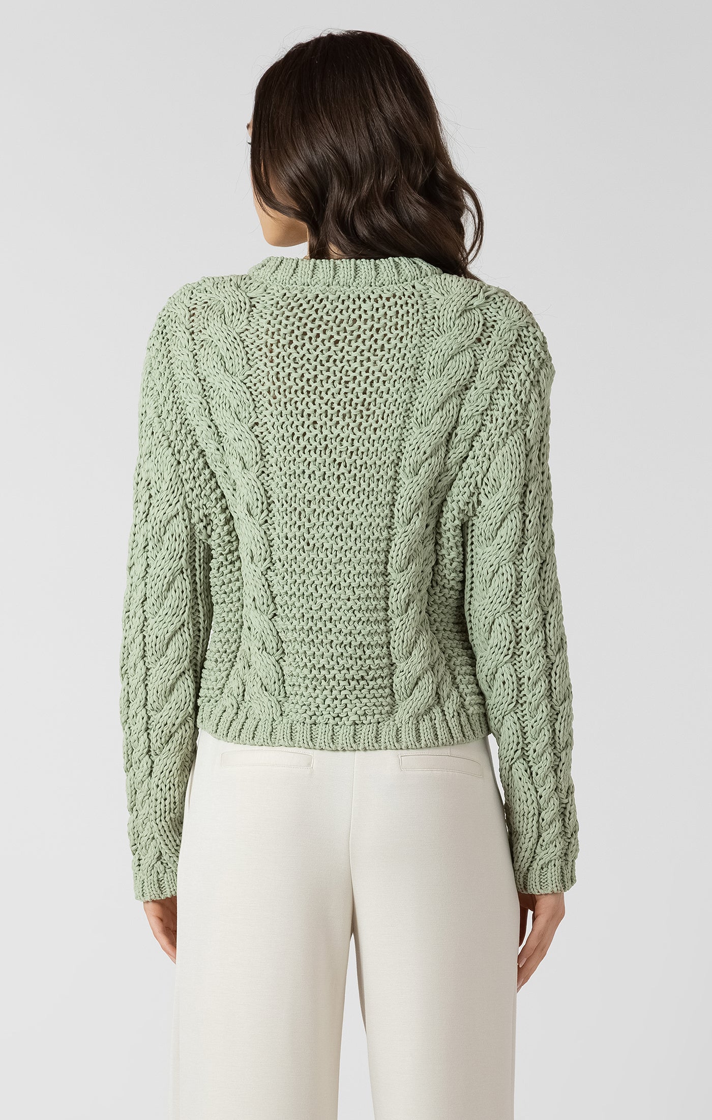 Cardigan en tricot Cable Boutons Brillants