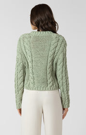 Cardigan en tricot Cable Boutons Brillants