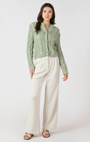 Cardigan en tricot Cable Boutons Brillants