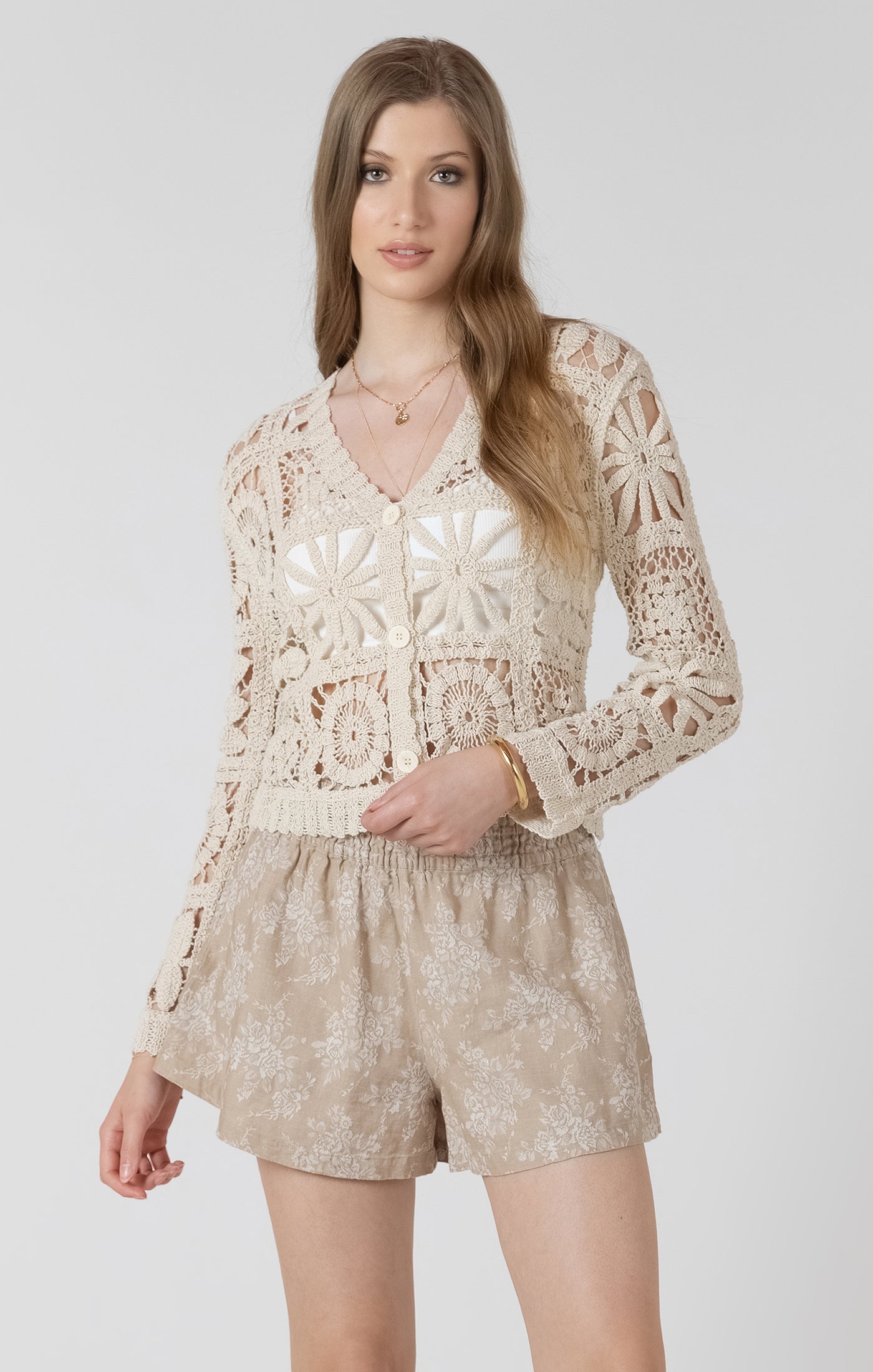 Cardigan en Crochet Ajouré