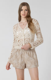 Cardigan en Crochet Ajouré