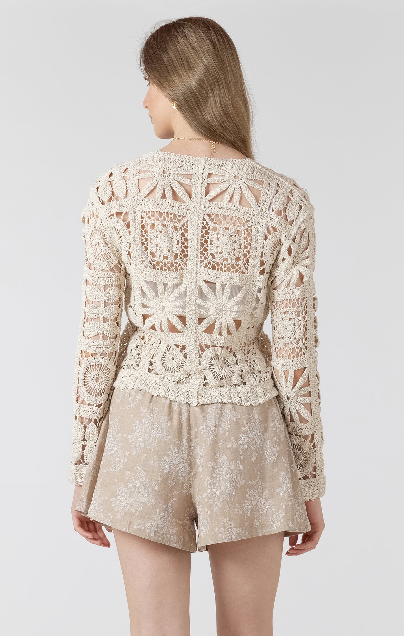 Cardigan en Crochet Ajouré
