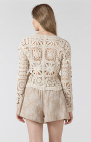 Cardigan en Crochet Ajouré