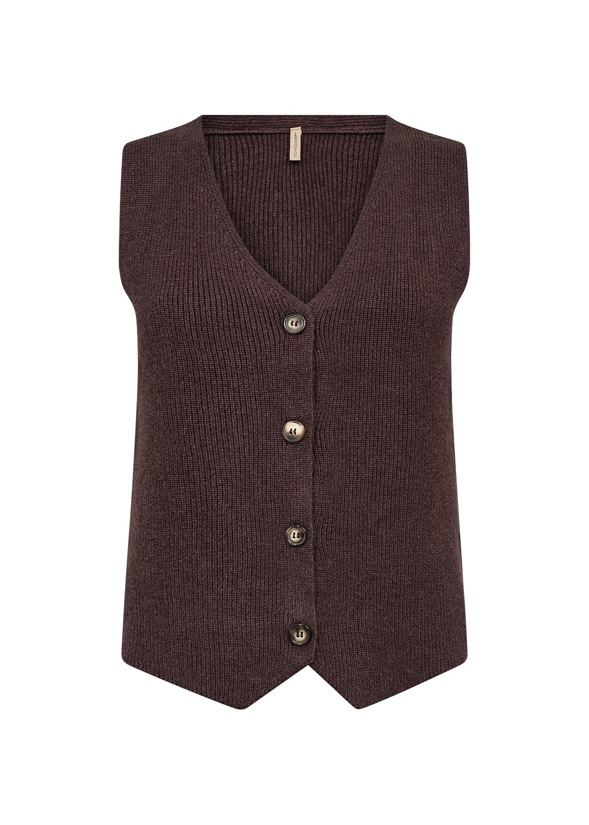 Veste sans manches en tricot chocolat Soya Concept pour femme