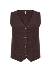 Veste sans manches en tricot chocolat Soya Concept pour femme