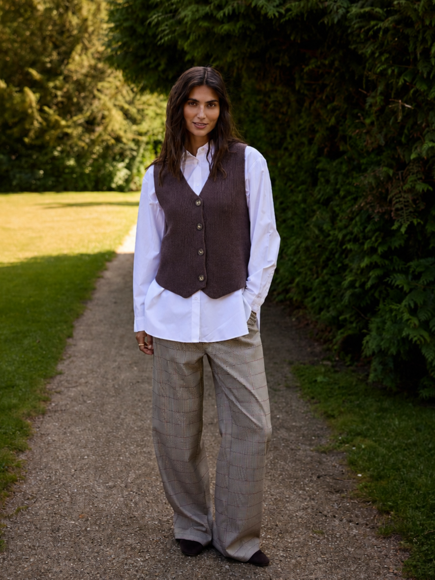 Veste sans manches en tricot chocolat Soya Concept pour femme
