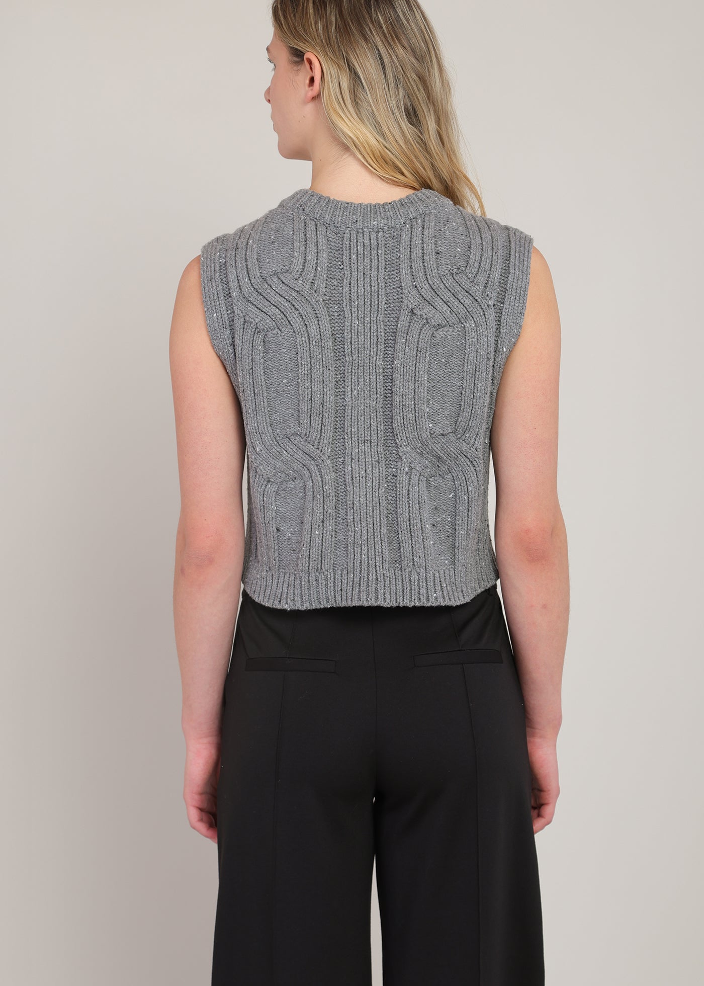Veste sans manches torsadée grise Room 34 pour femme