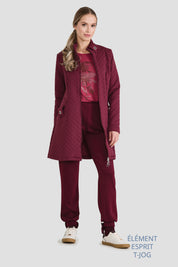 Veste texturée bourgogne prune Élément Luc Fontaine pour femme
