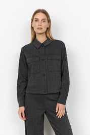 Veston en tricot à motif chevron charbon Soya Concept pour femme